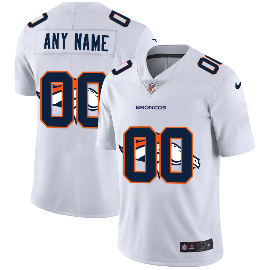 Wholesale Denver Broncos Custom White Men Nike Team Logo Dual Overlap Limited NFL Jersey->customized nfl jersey->Custom Jersey